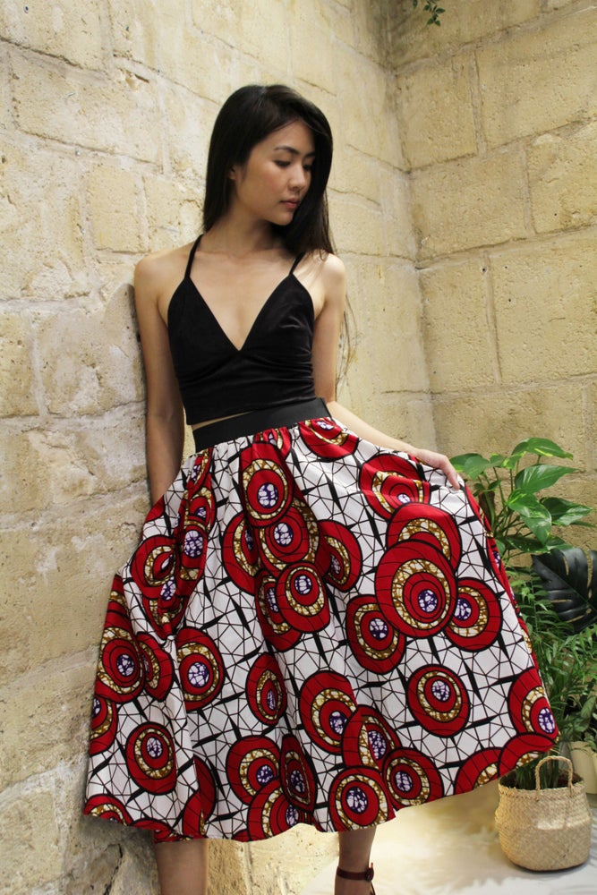 Midi Skirt African Wax Print Skirt Hot Sale Fashion New Design