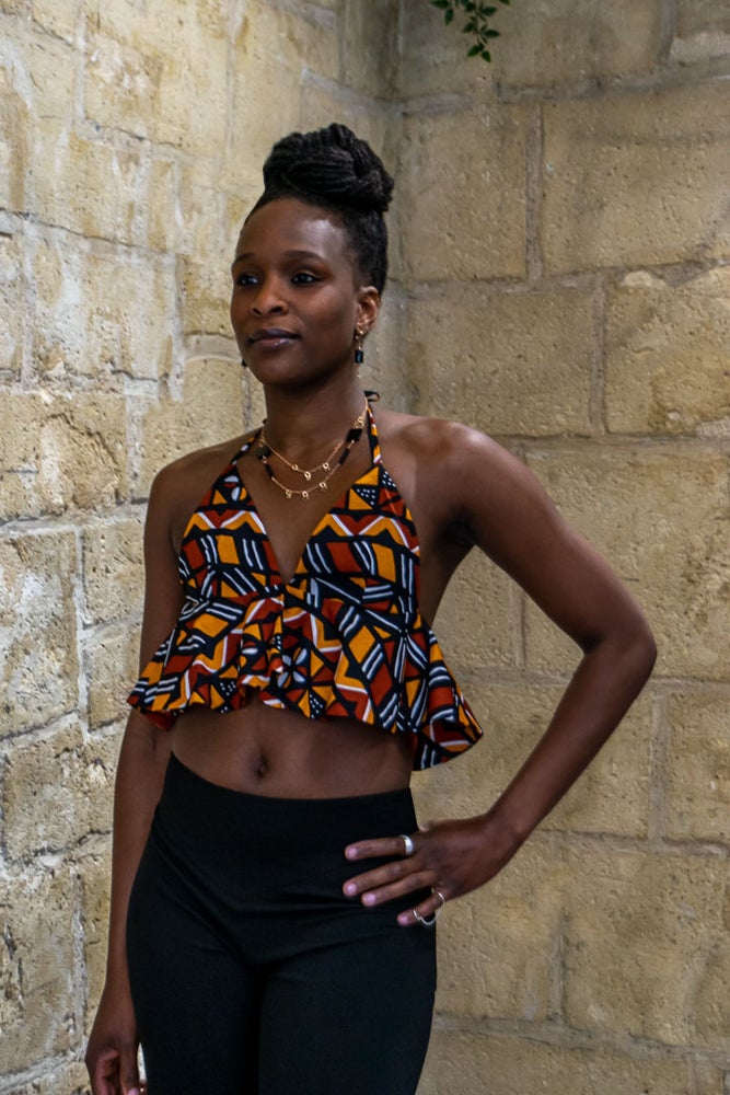 MALILI  FRILLED CROPPED TOP