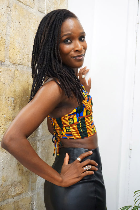 BUSTIER "GLAMOUR" KENTE OR