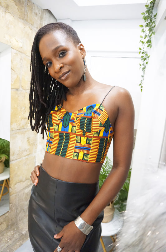 BUSTIER "GLAMOUR" KENTE OR