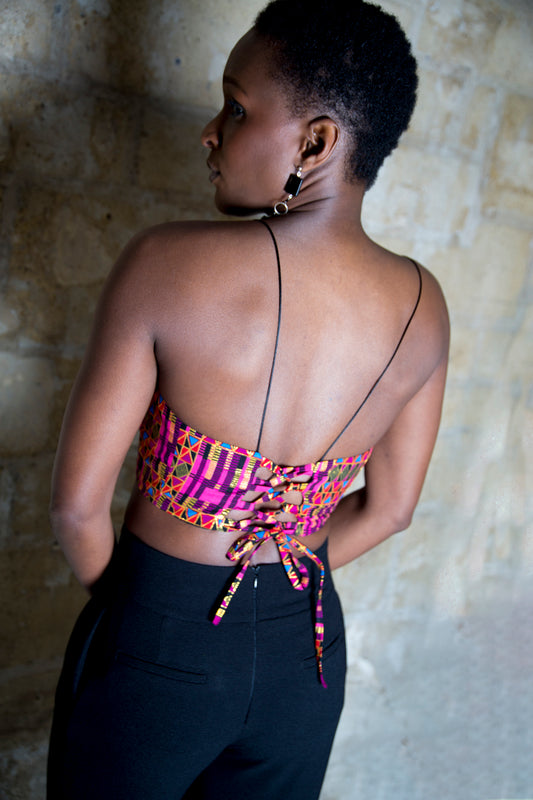BUSTIER "GLAMOUR" PINK KENTE